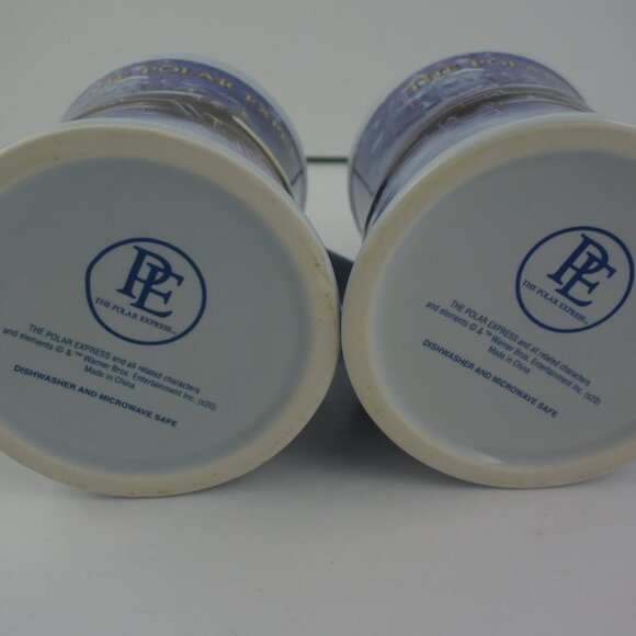 Pair of Polar Express Mugs, Heavy Ceramic, Embossed Design, LIKE NEW Condition - Picture 7 of 10